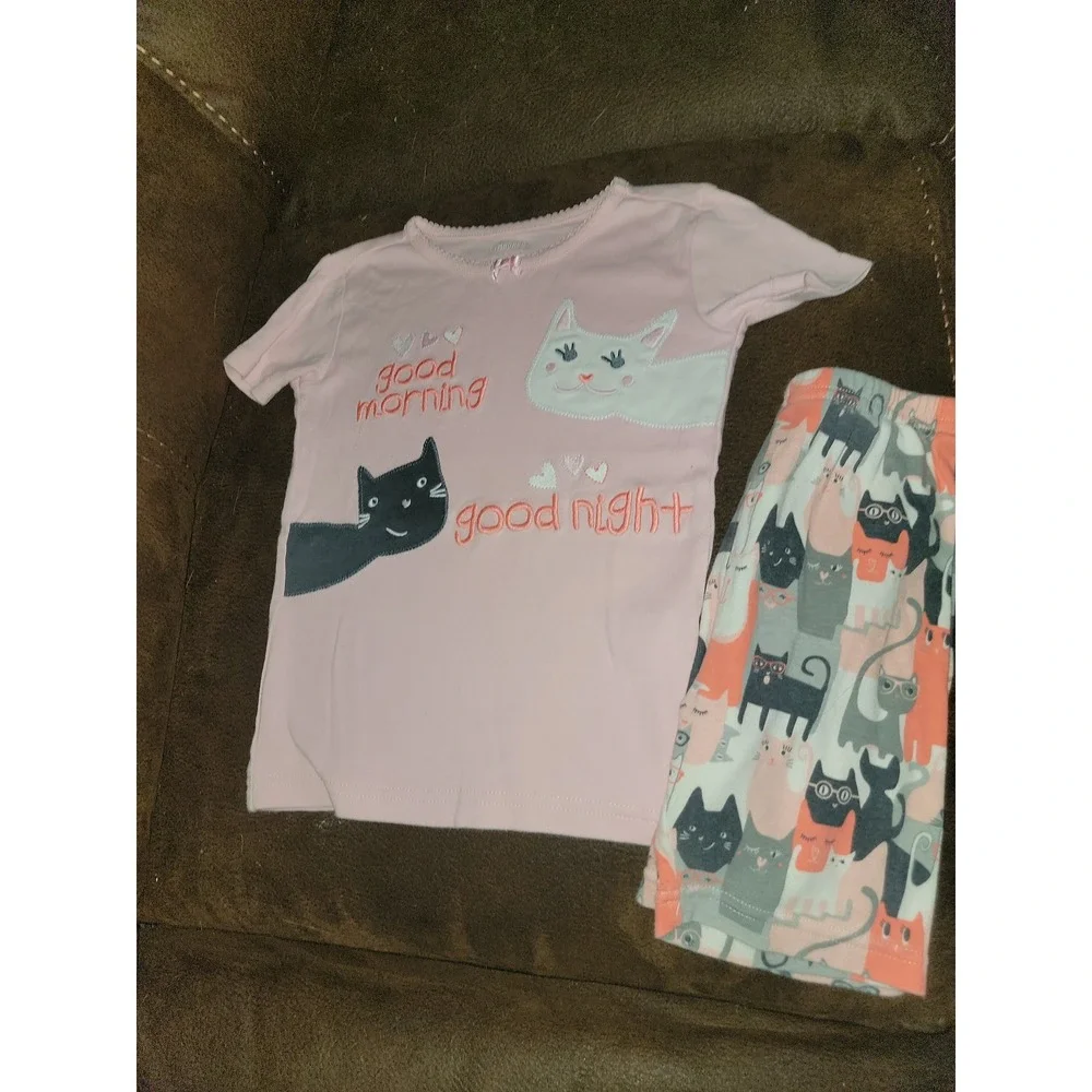Gymboree cat pajamas gymmies good morning good night‎ size 6